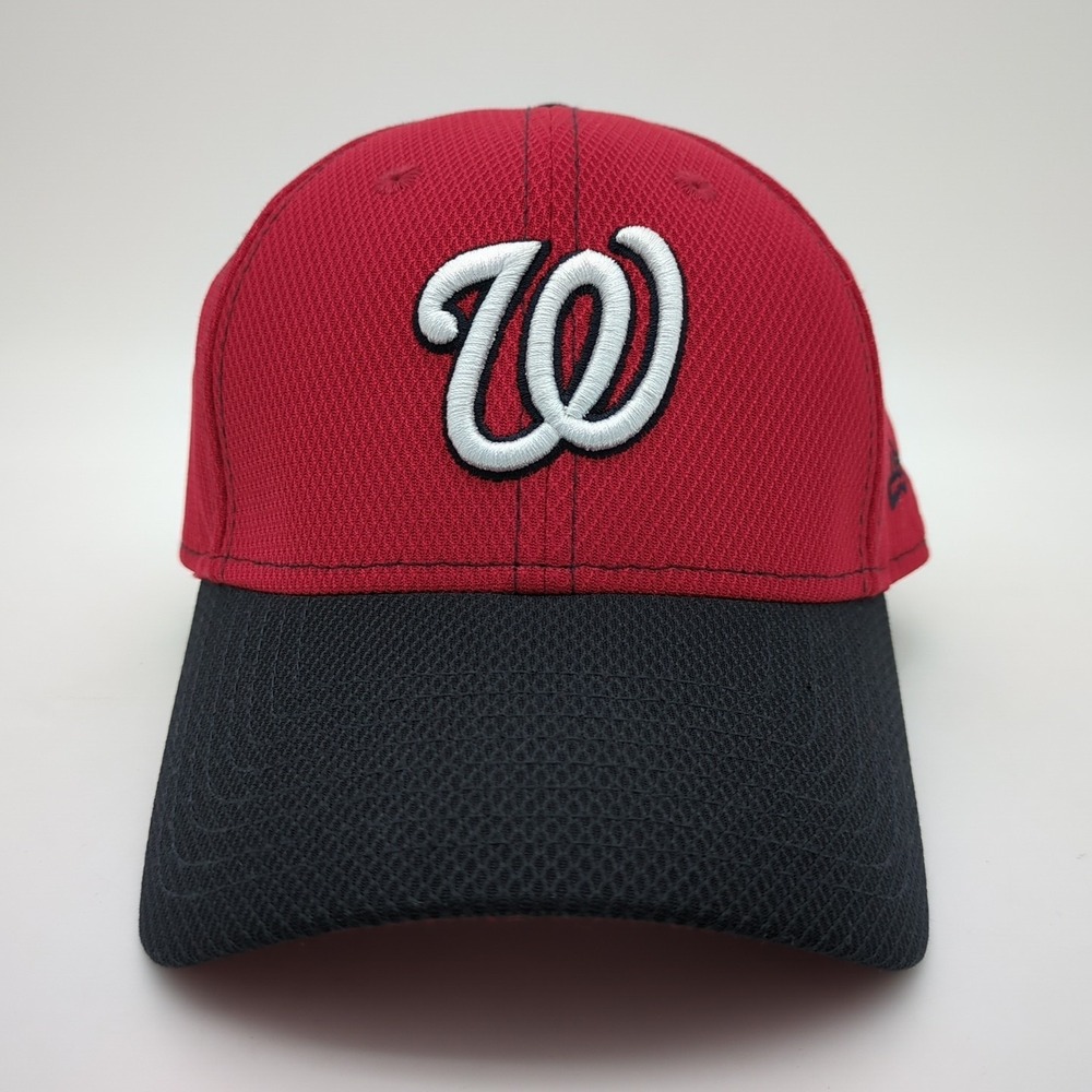 Washington Nationals Hat Cap Strapback Adjustable Red Black Mens New Era Mesh